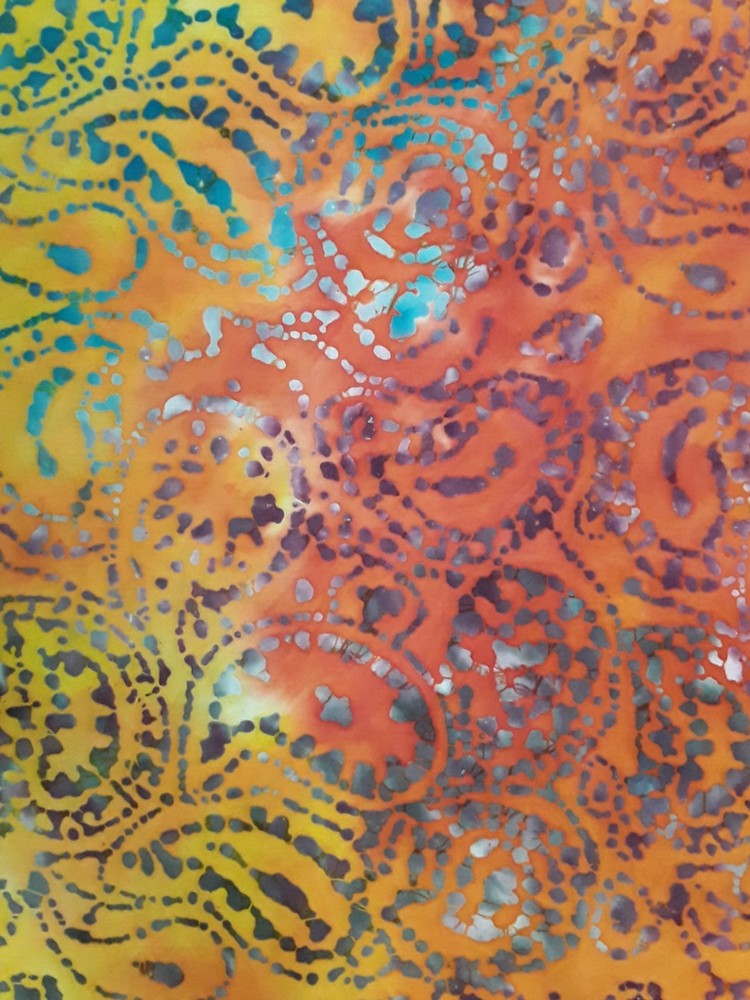 New 100% Cotton, BTYx45″, Quilter’s Batiks, Purple Blue Yellow Orange Red #QB235