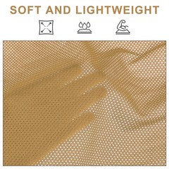 62″ Mesh Fabric Slightly Stretchy for Backpack Pocket, Yellow Brown 1 Yard