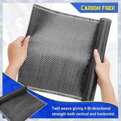 Tela De Fibra De Carbono-2X2 Tejido De Sarga 3KILO 220G 6.5 Ft X 12” Paquete De