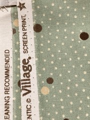 Scattered Brown Polka Dots on Dusty Sage Heavy Canvas Fabric 29″x54″ Width