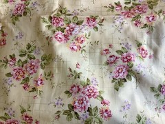 Flowers With Gold Grid On Peach Cotton Fabric Quilting For Hobby Lobby – 2 Yards