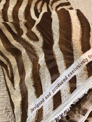 Jo-Ann Fabric 128 x 56 inches piece-56-Wide Brown & Cream Sheer Zebra Print