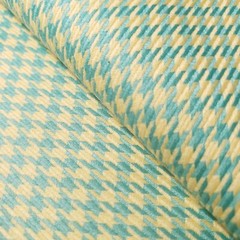 Turquoise Yellow Houndstooth Suiting Fabric 44″ By The Yard
