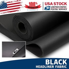 35″×60″ Black Knit Headliner Fabric with Foam Backing Mate Car Roof Upholstery