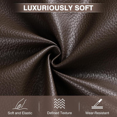 Faux Leather Fabric by the Yard, Marine Vinyl Fabric, Dark Brown-1 Yard | Ultra-