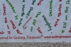 By 1/2 Yd, Red & Green Christmas Phrases on White, Quilting Treasures, P6850