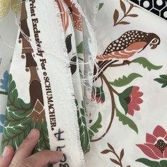 Island Palm Screen Print Multicolored Schumacher Fabric 29×40 inches
