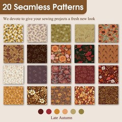 Fall Jelly Roll Fabric PreCut Cotton Strips Quilting 2.5×45″ 40 Pcs Floral