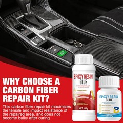 Carbon Fiber Repair Kit 100g Resin 27g Hardener 3K Twill Cloth For Bike Car P…