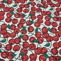 Vintage Cherry Print Cotton Fabric 2 Cut Pieces 1yard And 1.5 Yards Sew Crafts
