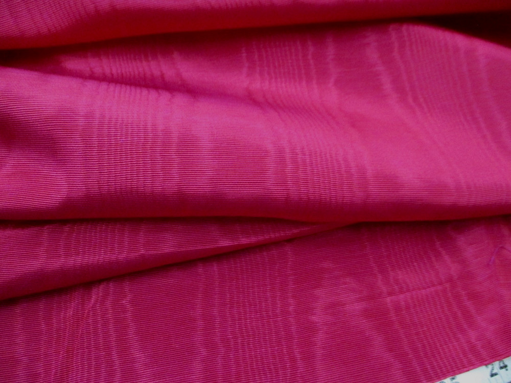 Moire Faille Fabric Remnant Cranberry Red Cotton Acetate 61″ W x 70″L x 80″L