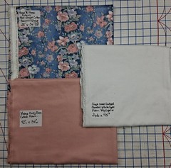 Vintage Floral Dusty Rose White Eyelet Cotton Fabric Lot 3pc Destash Craft