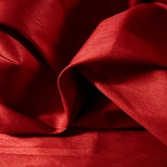 CHRISTMAS RED FAUX SILK DUPIONI FABRIC 58″ BY THE YARD DRESS DRAPERY DECOR