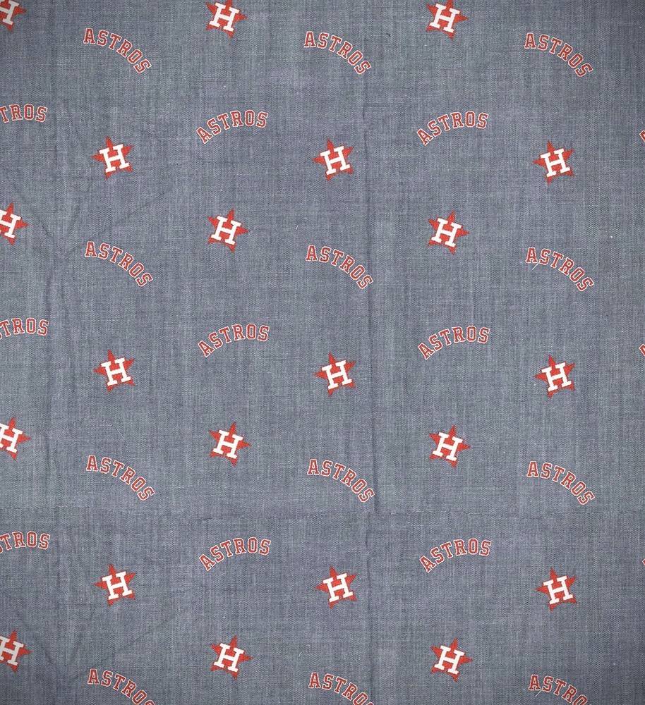 NEW! Houston Astros MLB Baseball Chambray 100% Cotton Quilting/Craft/Mask Fabric