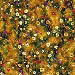 45″ Wildflower Meadow Quilting Fabric, Gold Rush