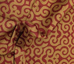 POLLACK ASSOCIATES SO ROCOCO CHERRIES JUBILEE RED GOLD HEAVY FABRIC BY THE YARD