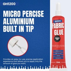 Fabric Glue Permanent (10 ML x 8), for 10 milliliters, Clear