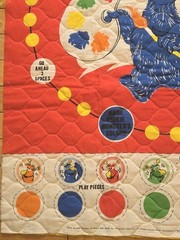 Vintage Sesame Street Play Quilt Panel Cheater Game Oscar Bert Ernie Preschool