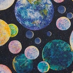 Planets Stars Space Fabric 3 WISHES Quilters Cotton BY THE YARD