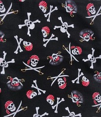 Skull Cotton Halloween Fabric Rose Hubble Hi-Fashion lot of 2 pieces