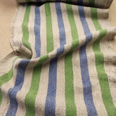 100% linen fabric – heavy french belgium flax dense – striped sack weave linen