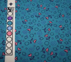 19″ x 45″ 100% cotton fabric PINK PURPLE TEAL heart floral swirls geometric