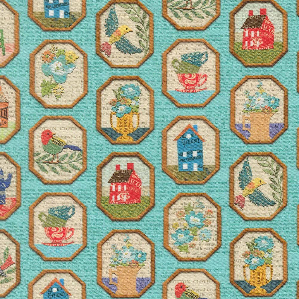 MODA – Paper Hamlet by Cathe Holden – Frames Novelty Birds Newspaper Houses –