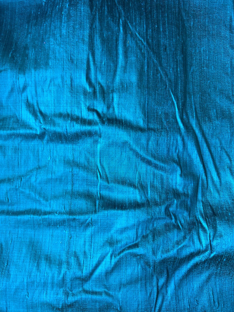 Teal Thai Silk like Fabric By the Yard 40″ Wide