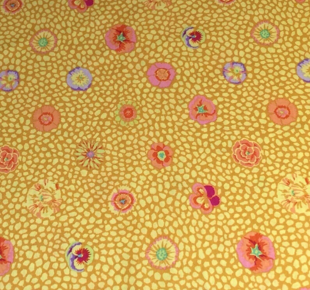 KAFFE FASSETT GUINEA FLOWER GOLD GP59 1/2 yard 2.5 yd available