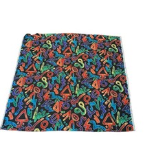 GENERAL FABRICS – BRIGHT MULTI-COLOR COTTON 57″ X 55″ Abstract Graffiti
