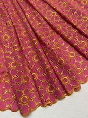 Rose Pink Gold Voile Lace| Gold Floral Lace Embroidery| Sold by 5 Yards.