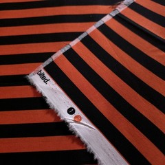 Halloween Orange Black Stripe Cotton Fabric 44″x36″ Precut Yard 1/2″ Stripe