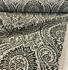 Waverly High Note Ink Black Linen Fabric By the Yard