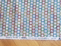 21″x 42″ cotton KEYBOARD stylized fabric print Studio E SAVED BY THE BELL col
