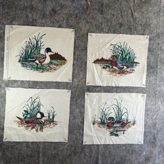 Lot Of 4 Unfinished Duck Pillow/Quilt Panels Wild Ducks by Cranston Print Works