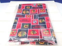 CHICAGO BLACKHAWKS NHL Cotton Fabric Block Logo 1 Yard Licensed Sewing Crafts