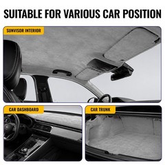 Headliner Fabric 108″ L x 60″ W Foam Backing for Car Truck RV SUV Boat Gray