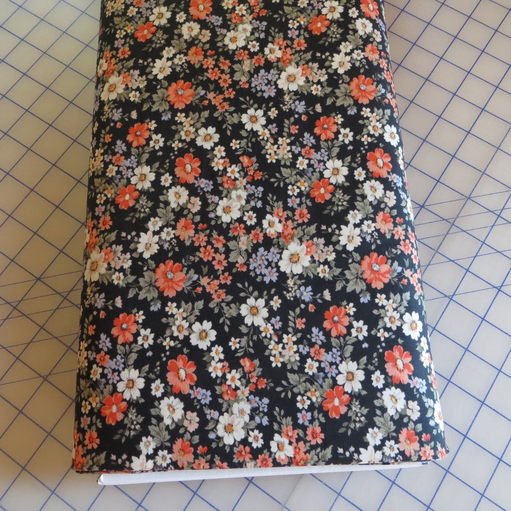 Yard, Small Floral, Flowers On Navy Blue Cotton $3.99 Ships ANY Amount Of Fabric