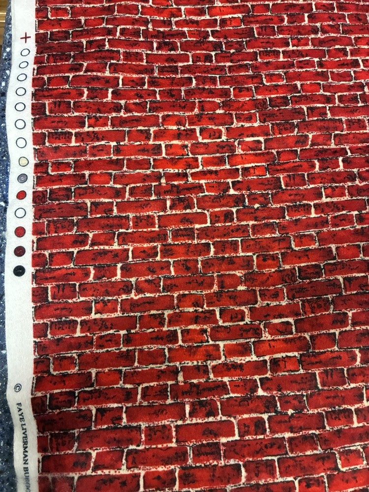 Vintage Faye Liverman Burgos fr Marcus Bros Textiles red brick fabric 1 &2/3 yds