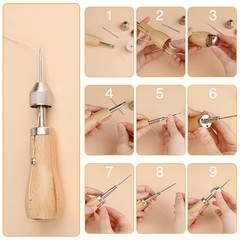 Yizzvb 6 Pack Waxed Thread Leather Sewing Awl Thread, 3 Colors