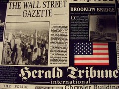 LONDON NEWSPAPER WEEKLY NEWS UK USA FLAG NEWSPRINT COTTON FABRIC FQ