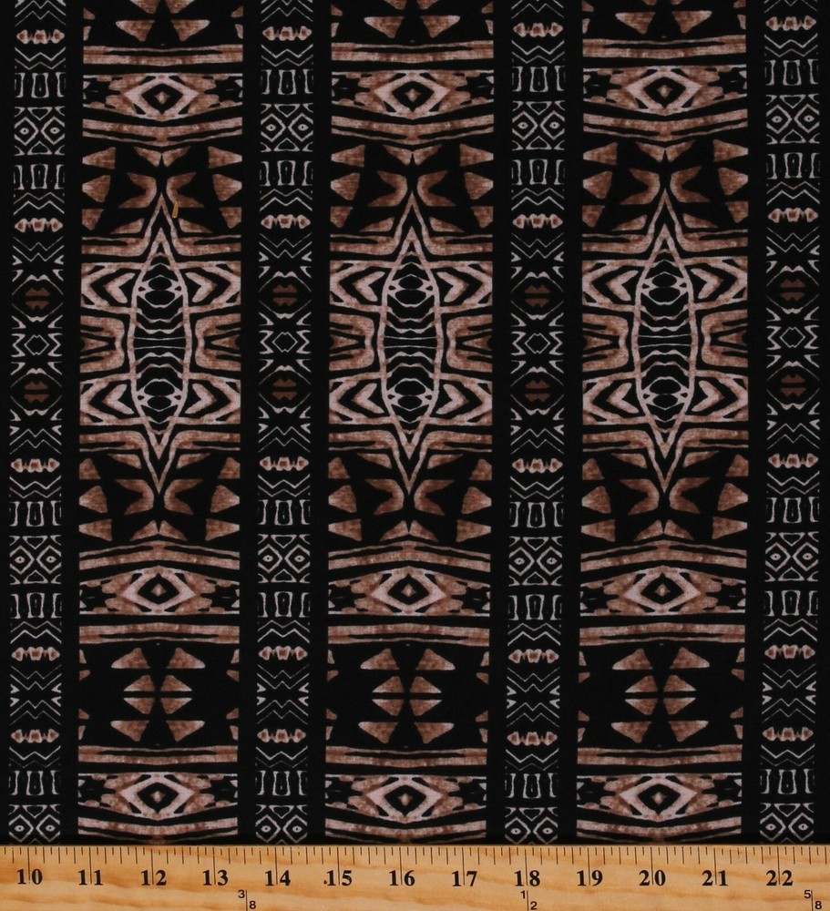 Jersey Knit Tribal African Exotic Native Brown Black 60″ Fabric by Yard D449.06