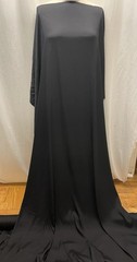 100% Silk Gabardine Black A Rare Luxurious Fabric By The Yard 56 Inches Wide