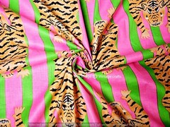 100% Cotton Fabric Sewing Indian Tiger Animal Print Sanganeri Running Craft Art