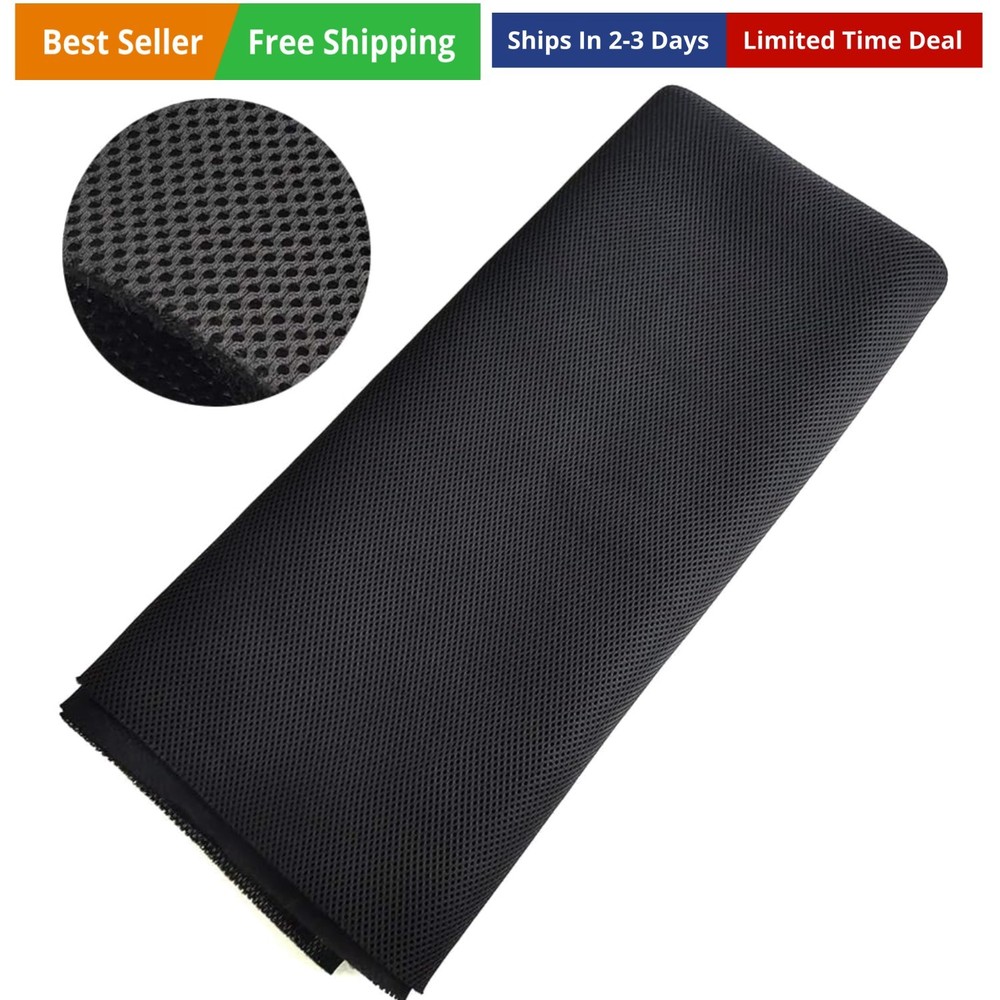 Speaker Grill Cloth Stereo Mesh Fabric for Speaker Repair, Black – 55 x 40 in…