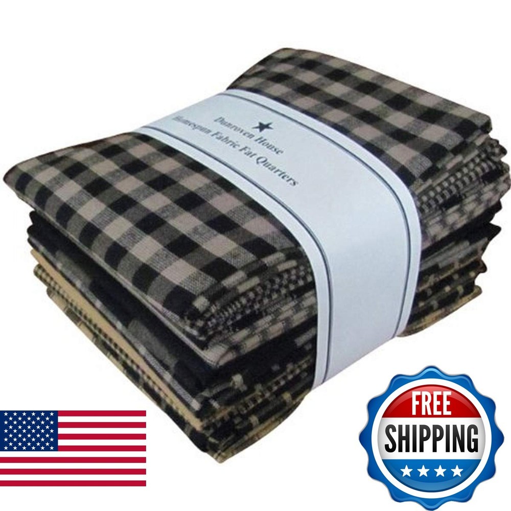 Dunroven House Homespun 12-Piece Fat Quarters, 18 By 21-Inch, Black 141331