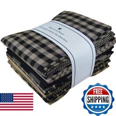 Dunroven House Homespun 12-Piece Fat Quarters, 18 By 21-Inch, Black 141331