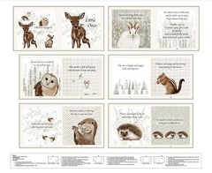 Henry Glass ~ Little Ones Forest Animals ~ 100% Cotton Soft Book Fabric Panel