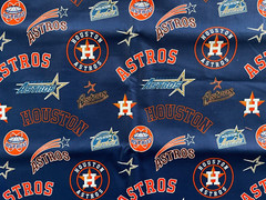 Houston Astros MLB 100% Cotton Fabric Material by the 1/2 yard (18″ x 43″)