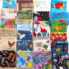 Lot of 24 Fat Quarters Novelty Fun Prints Cotton Fabric All Different by GH2